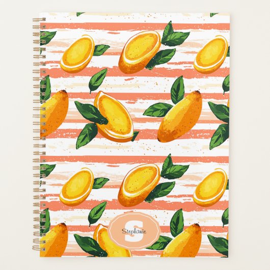 Mango Fruit Muster mit grünen Blätter Planer (Vorderseite)