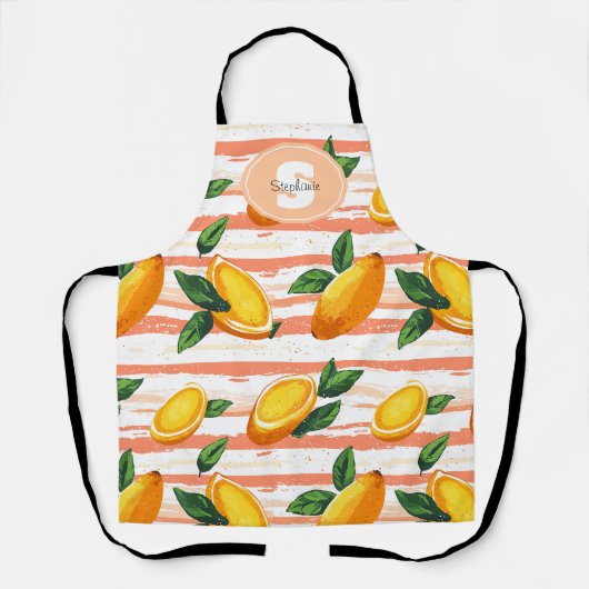 Mango Fruit Muster mit grünen Blätter Schürze (Vorderseite)