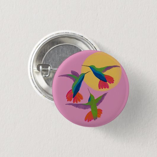 Mango Hummingbird Art Button (Vorne & Hinten)