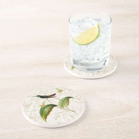 Mango Hummingbird Sandstone Untersetzer (Seite)