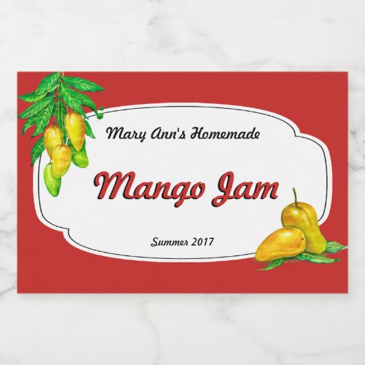 Mango Jam Canning Lebensmitteletikett (Einzelnes Label)