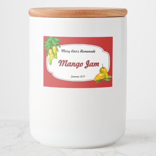Mango Jam Canning Lebensmitteletikett (Vorderseite)