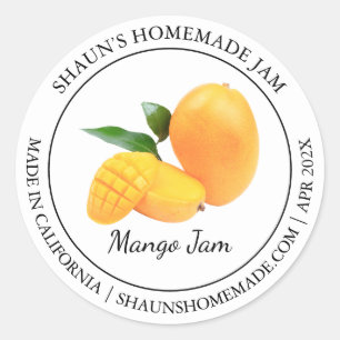 Mango Jam Modern Label Runder Aufkleber