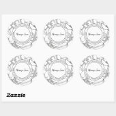 Mango Jam Sketch Modern Label Runder Aufkleber (Blatt)