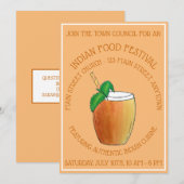 Mango Lassi Drink Indian Cuisine Food Festival Einladung (Vorne/Hinten)