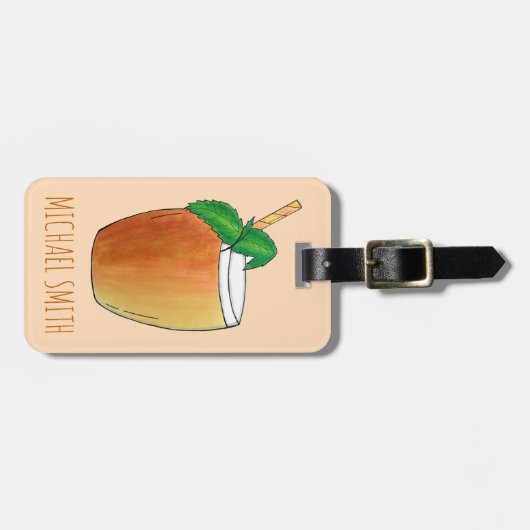 Mango Lassi Erfrischend indischer Jogurt Fruchtsaf Gepäckanhänger (Vorderseite horizontal)