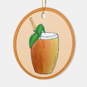 Mango Lassi Erfrischend indischer Jogurt Fruchtsaf Keramik Ornament (Links)