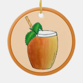 Mango Lassi Erfrischend indischer Jogurt Fruchtsaf Keramik Ornament (Hinten)