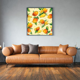 Mango Madness   Tropisches Wasserfarben-Mango-Must Poster