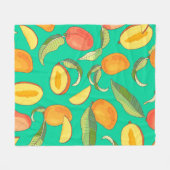 Mango Medley: tropisches Fruchtmuster Fleecedecke (Vorderseite (Horizontal))