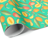 Mango Medley: tropisches Fruchtmuster Geschenkpapier (Rolleneckpunkt)