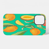 Mango Medley: tropisches Fruchtmuster iPhone Hülle (Rückseite (Horizontal))