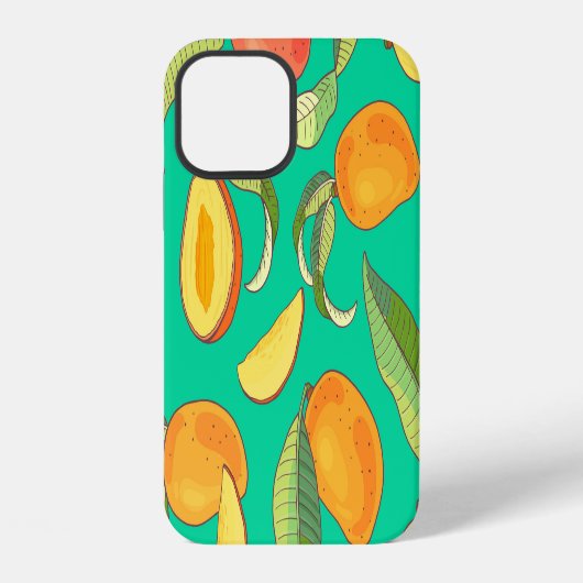 Mango Medley: tropisches Fruchtmuster iPhone Hülle (Rückseite)
