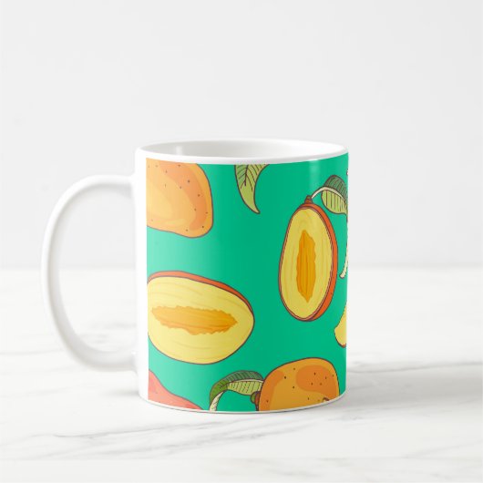 Mango Medley: tropisches Fruchtmuster Kaffeetasse (Links)
