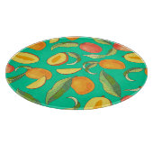 Mango Medley: tropisches Fruchtmuster Schneidebrett (Ecke)