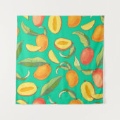 Mango Medley: tropisches Fruchtmuster Wandteppich (Vorderseite (Horizontal))
