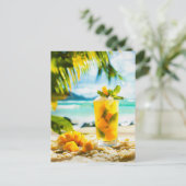 Mango Mint Cocktail - Tropische Atmosphäre Feiertagspostkarte (Stehend Vorderseite)