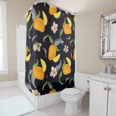 Mango. Nahtloses Muster mit gelben und roten Trope Duschvorhang (Beispiel)