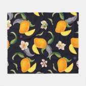 Mango. Nahtloses Muster mit gelben und roten Trope Fleecedecke (Vorderseite (Horizontal))