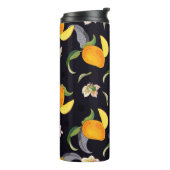 Mango. Nahtloses Muster mit gelben und roten Trope Thermosbecher (Nach links gedreht)