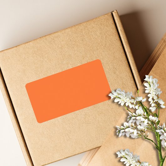 Mango Orange Solid Color | Classic | elegant Adressaufkleber