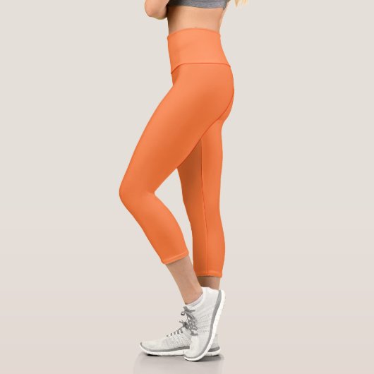Mango Orange Solid Color | Classic | elegant Capri Leggings (Links)