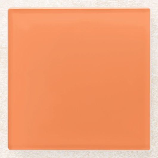 Mango Orange Solid Color | Classic | elegant Glasuntersetzer (Vorderseite)