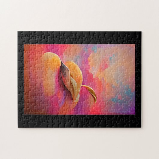 Mango Pfirsichschale abstrakte Digitalkunst Puzzle (Horizontal)