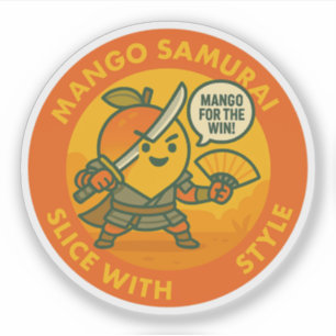 Mango Samurai Slice mit Stil Aufkleber