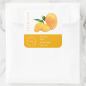 Mango Small Business Label Quadratischer Aufkleber (Tasche)