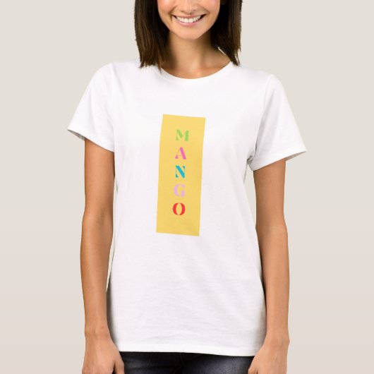 "Mango" Spaß Grafischer T - Shirt - fett gelb (Vorderseite)