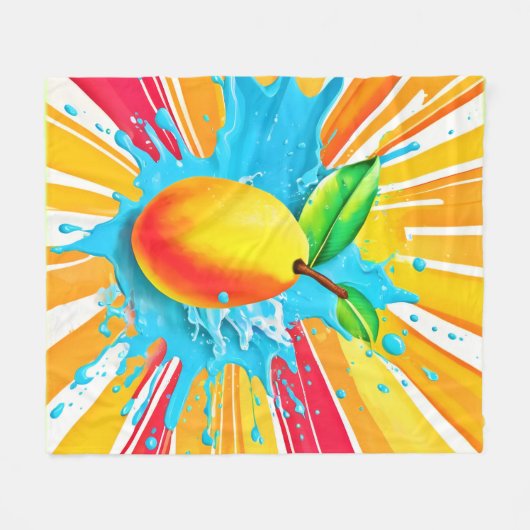 Mango Splash Delight Fleecedecke (Vorderseite (Horizontal))