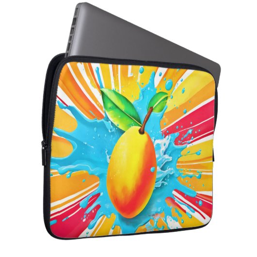 Mango Splash Delight Laptopschutzhülle (Vorne Rechts)