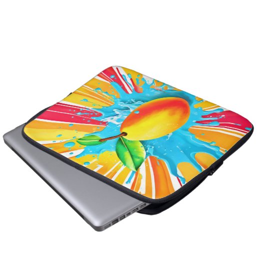 Mango Splash Delight Laptopschutzhülle (Vorne Knopf)