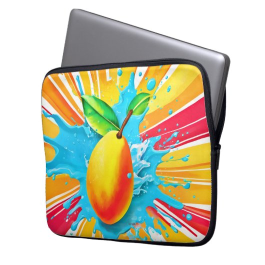 Mango Splash Delight Laptopschutzhülle (Vorderseite Links)