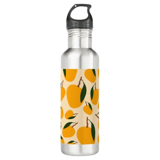 Mango Summer Frucht Muster Edelstahlflasche (Vorderseite)