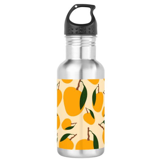Mango Summer Frucht Muster Edelstahlflasche (Vorderseite)