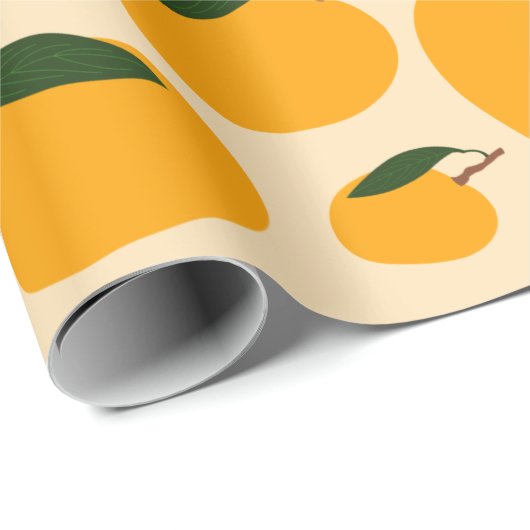 Mango Summer Frucht Muster Geschenkpapier (Rolleneckpunkt)