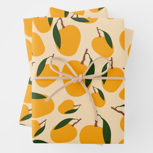 Mango Summer Frucht Muster Geschenkpapier Set (Beispiel)