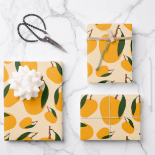 Mango Summer Frucht Muster Geschenkpapier Set