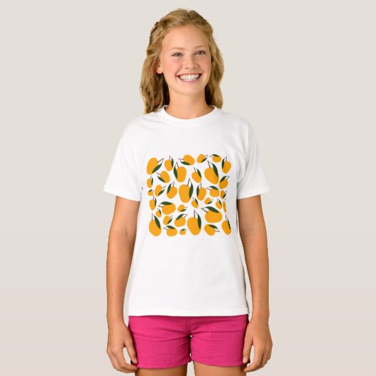 Mango Summer Frucht Muster T-Shirt (Vorne ganz)