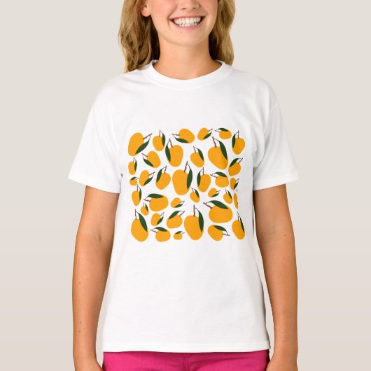 Mango Summer Frucht Muster T-Shirt (Vorderseite)