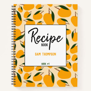 Mango Summer Fruit Pattern Recipe Blank Cookbook Notizblock