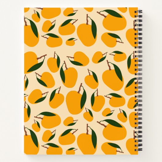 Mango Summer Fruit Pattern Recipe Blank Cookbook Notizblock (Rückseite)
