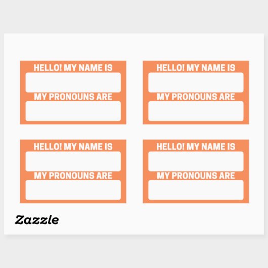 Mango Tango Name & Pronoun Labels Rechteckiger Aufkleber (Blatt)