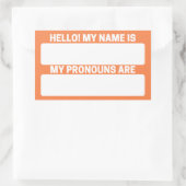 Mango Tango Name & Pronoun Labels Rechteckiger Aufkleber (Tasche)