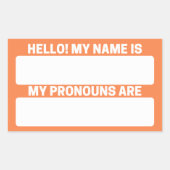 Mango Tango Name & Pronoun Labels Rechteckiger Aufkleber (Vorderseite)
