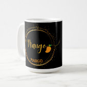 MANGO-Teamname bearbeitet Text orange Kaffeetasse (Vorderseite Links)
