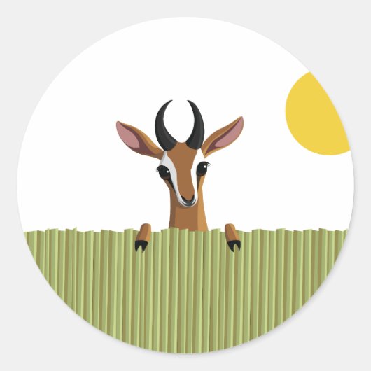 Mango the Gazelle Flüchtige Blick-a-boo Runder Aufkleber (Vorderseite)