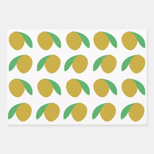 Mango Tropical Fruchtsommer Party Geschenkpapier Set (Vorderseite 3)